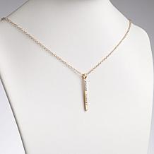 Family Name 4 Sided Bar Pendant With Diamonds