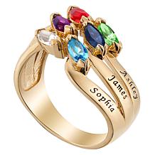 Family Name and Crystal Birthstone Ring