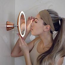 Fancii Lana Rechargeable 10X Rose Gold Round Mirror