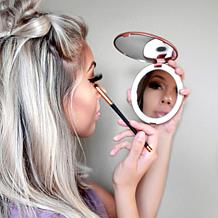 Fancii Lumi 5" Rose Gold Compact Mirror with LED Lights