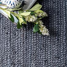 Farmhouse Jute Area Black Rug