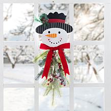 Festive Snowman Door Decoration 25" H x 12.25" L