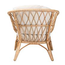 Feya Natural Frame Armchair with Plush Cushions