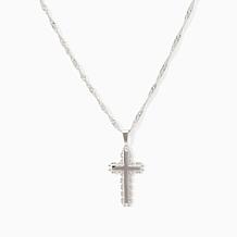Imperial Silver Cobblestone Diamond-Cut Cross Pendant Necklace | HSN