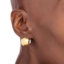 Fiorenza 2-in-1 Two-Tone 17mm Ball Huggie Hoop Earrings