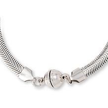Fiorenza Jewelry Flat Snake Chain Magnetic Clasp Bracelet