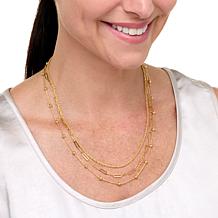Fiorenza Jewelry Sterling Silver Convertible Layered Chain Necklace
