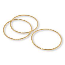 Fiorenza Jewelry Sterling Silver Polished Bangle Bracelet 3-Piece Set