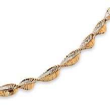 Fiorenza Jewelry Twisted Herringbone 20" Adjustable Chain Necklace