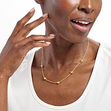 Fiorenza Polished Rope Chain Necklace with Bead Stations