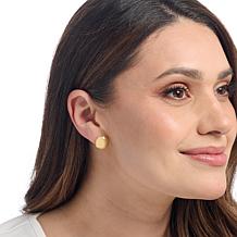 Fiorenza Polished Round Button Stud Earrings