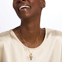 Fiorenza Sterling Silver Love Letter Initial Chain Necklace