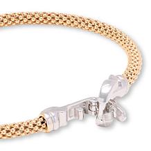 Fiorenza Sterling Silver Popcorn Bangle Bracelet with Horseshoe Clasp