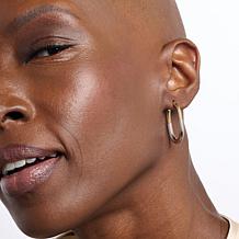 Fiorenza Two-Tone Polished Oval Hoop Earrings