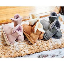 Fireside by Dearfoams Women's Perth Shearling Foldover Boot
