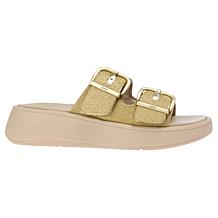 FitFlop® F-Mode Buckle Shimmerlux Flatform Slides