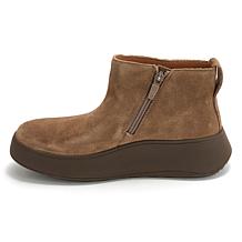FitFlop F-Mode Leather/Suede Flatform Zip Ankle Boot