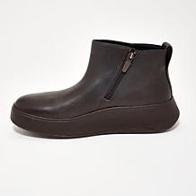 FitFlop F-Mode Leather/Suede Flatform Zip Ankle Boot