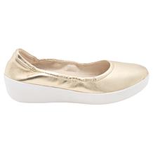 FitFlop Flowform Leather Metallic Ballerina Flat