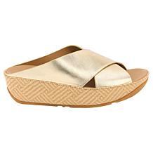 FitFlop Lulu Lux Graphic-Weave Leather Cross Slides