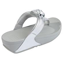 FitFlop Lulu Padded Knot Metallic Leather Toe-Post Sandal