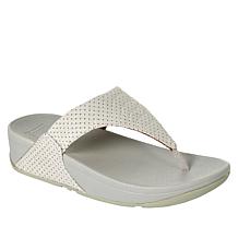FitFlop Lulu Perf Croco-Embossed Leather Toe-Post Thong Sandal