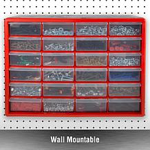Fleming Supply 24-Drawer Storage Cabinet - Black and Red