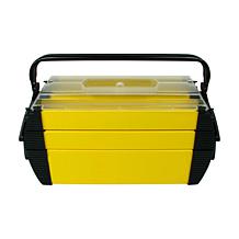 Fleming Supply 3-Tier Parts & Crafts Yellow Toolbox - 18”