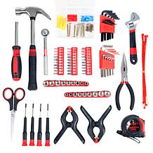 Fleming Supply 86-Piece Hand Tool Kit with Carry Case - Red