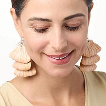 Floreia Claude Shell Design Drop Earrings 