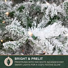 Fraser Hill Farm 10' Flocked Pine Christmas Tree with Smart Lighting