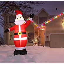 Fraser Hill Farm 10 Ft. Pre-Lit Inflatable Santa