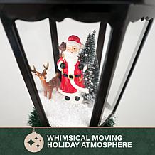 Fraser Hill Farm 16.5-in. Snowy Lantern Tree Topper with Santa Clau...
