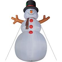 Fraser Hill Farm 20' Jolly Snowman Inflatable w RGB Lights and Bag