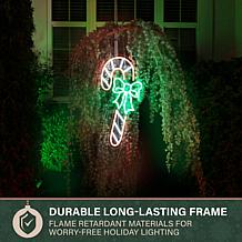 Fraser Hill Farm 23.2-in. Neon LED Candy Cane with Multicolor Light...