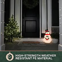 Fraser Hill Farm 24.8-in. Snowman holding Wreath Blow Mold with LED...