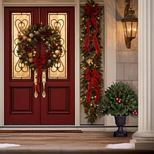 Fraser Hill Farm 2.5-Ft. Joyful Porch Tree in Pedestal Urn with Pin...