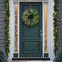 Fraser Hill Farm 25-In. Mixed Leaf Wreath Door or Wall Hanging with...