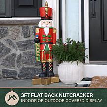 Fraser Hill Farm 3-ft. Flat Back Nutcracker Soldier with White LED ...