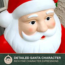 Fraser Hill Farm 3-Ft. Flat Back Santa Claus with Gifts, White LED ...
