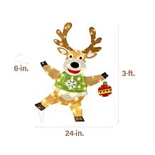 Fraser Hill Farm 3-Ft. Light-Up LED Reindeer Christmas Decoration w...