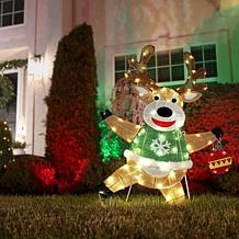 Fraser Hill Farm 3-Ft. Light-Up LED Reindeer Christmas Decoration w...