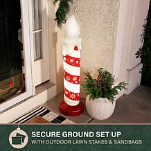 Fraser Hill Farm 3.3-Ft. Light Up Christmas Candle Blow Mold with S...