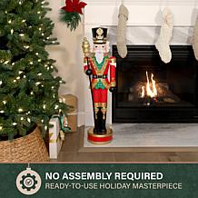 Fraser Hill Farm 3.3-ft. Resin Nutcracker Statue with Scepter, Whit...