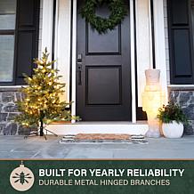 Fraser Hill Farm 4-Ft. Foxtail Pine Pre-Lit Artificial Christmas Tr...