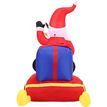 Fraser Hill Farm 4-Ft. Tall Pre-Lit Inflatable Santa in Sleigh