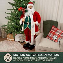Fraser Hill Farm 4.9-Ft. Fancy Animated Musical Dancing Santa Claus...