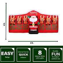 Fraser Hill Farm 4Ft. Tall Pre-Lit Inflatable Santa in Reindeer Stable