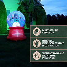 Fraser Hill Farm 5-Ft. Snowman Snow Globe Inflatable with Multicolo...