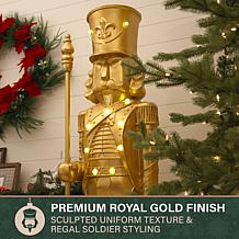 Fraser Hill Farm 5.1-Ft. Resin Gold Nutcracker Statue with Scepter,...